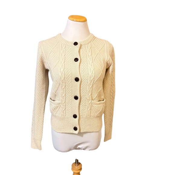 Fenn Wright Manson Sweaters - Fenn Wright Manson Cream Cable Knit Women's Cardigan Sweater